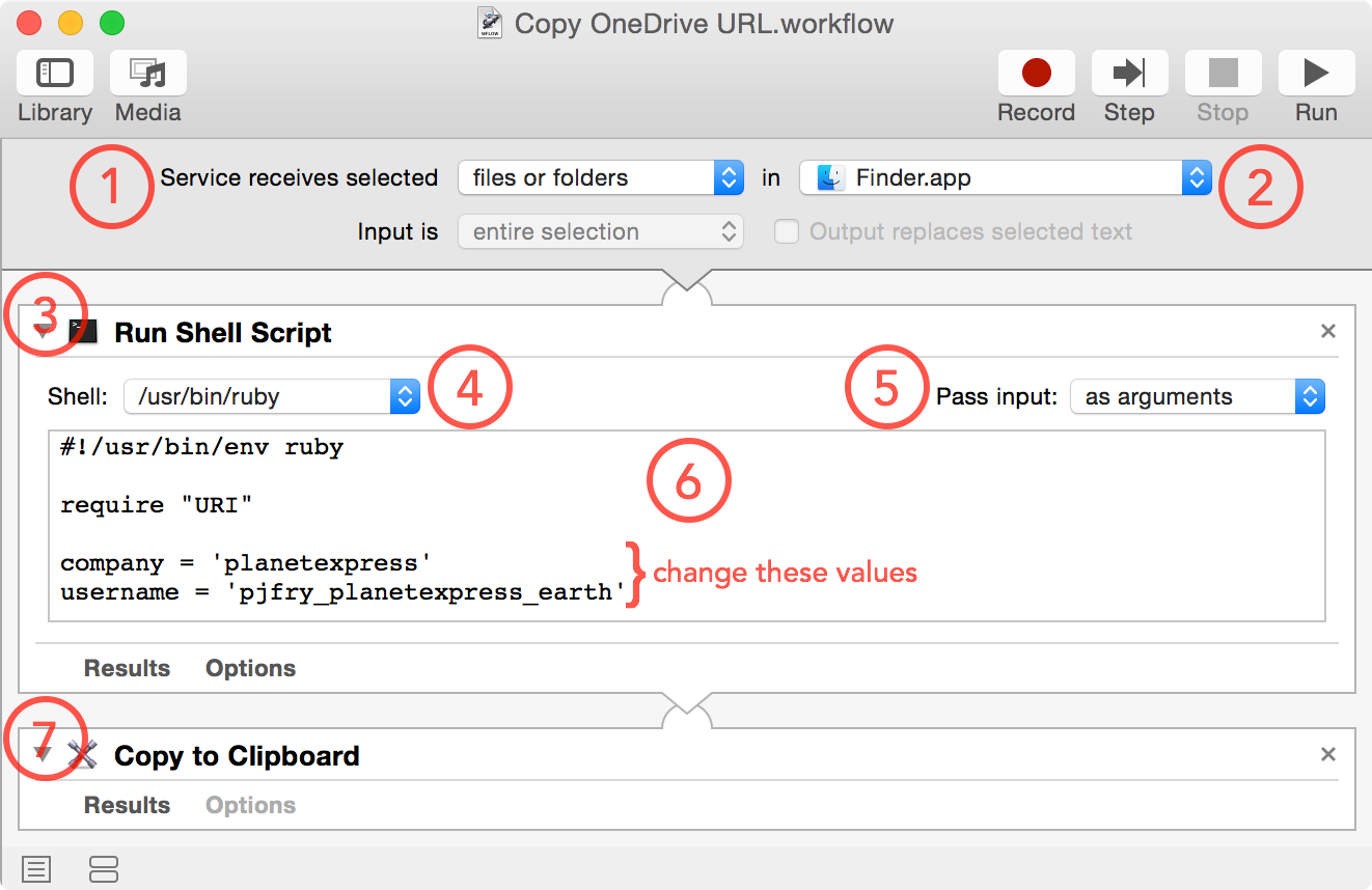 screenshot of completed service workflow